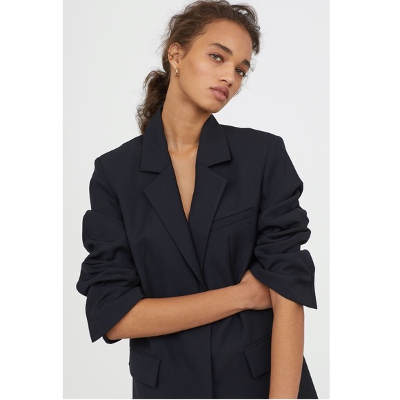H&M Trend Oversized Blazer Jacket in Black Size EUR 32 / US 2 - Picture 3 of 6